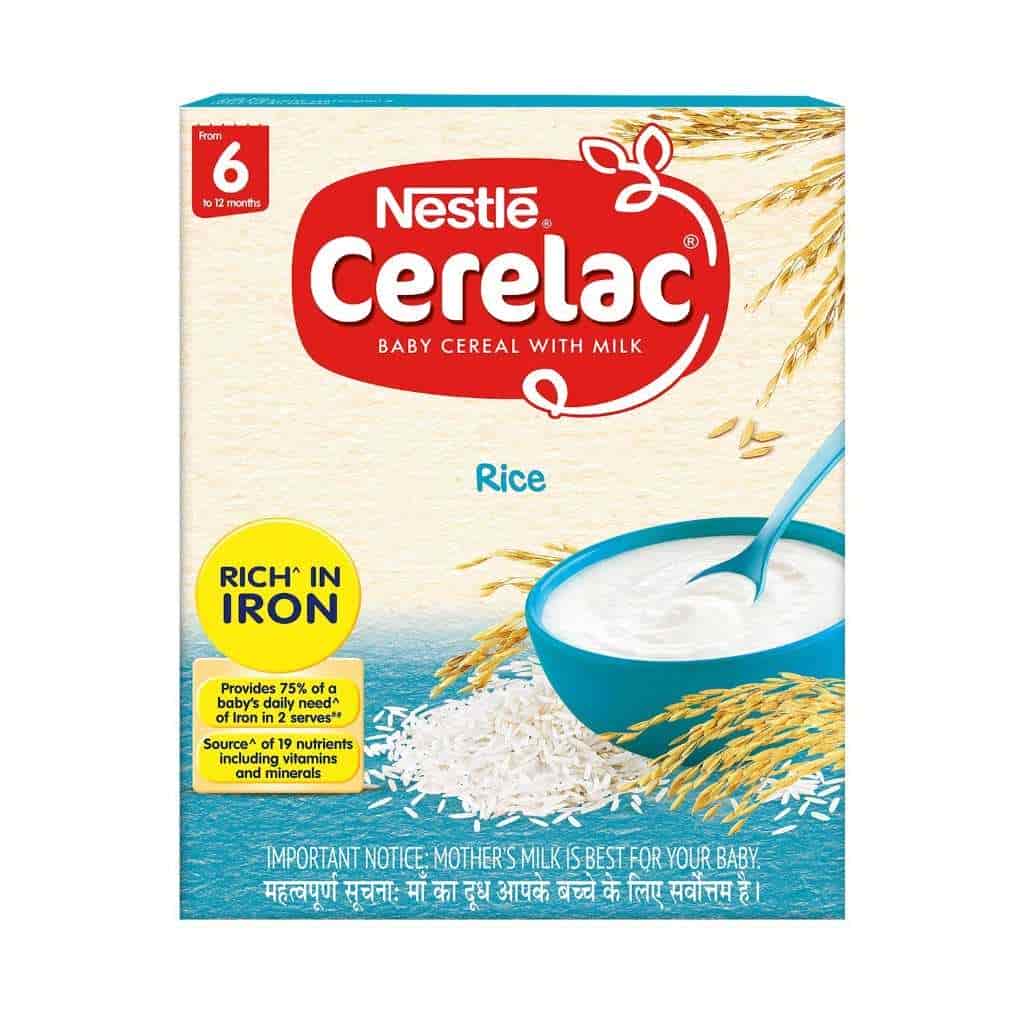 Nestle Cerelac Fortified Baby Cereal with Milk Rice - from 6 Months