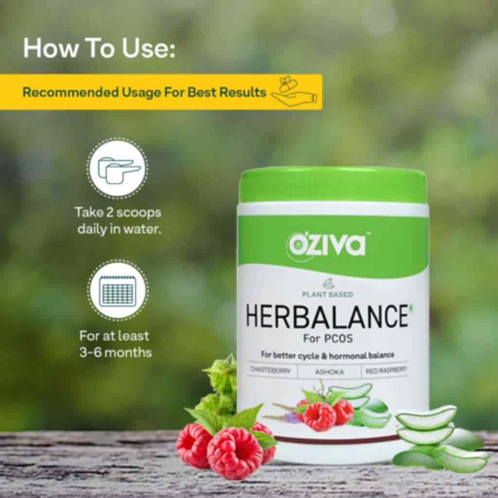 Oziva For Pcos Oziva Plant Based Herbalance For Pcos With Chasteberry Shatavari Red Raspberry Ashoka & More