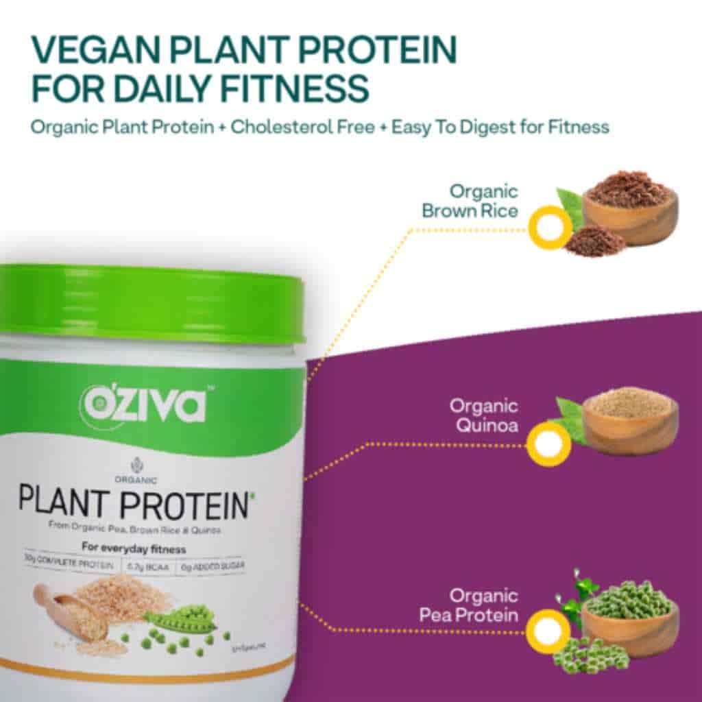 Oziva Organic Plant Protein For Everyday Fitness Unflavoured