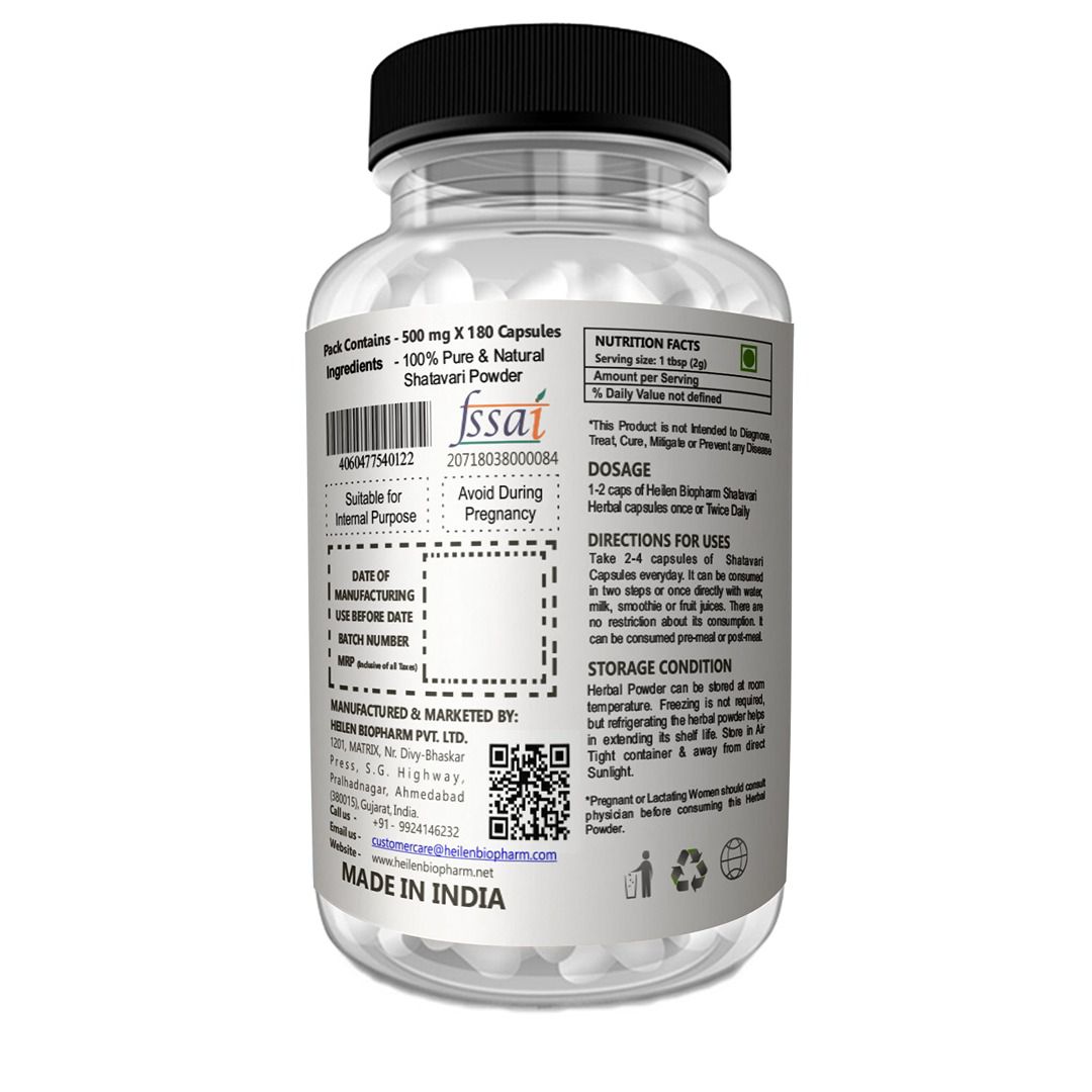 Heilen Biopharm Shatavari Extract Powder Capsules