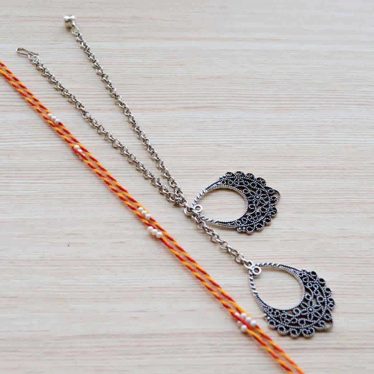 Buy brown leaf Beautiful Elegant Colorful Beads Mauli Thread Bracelet  Wristband Rakhi for Raksha Bandhan Pack Of 1 Family Rakhi Combo For  Bhaiya brother Pink at Amazonin