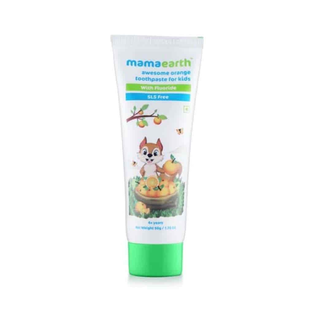 Mamaearth Sulfate Free Awesome Orange Toothpaste For Kids With Fluoride
