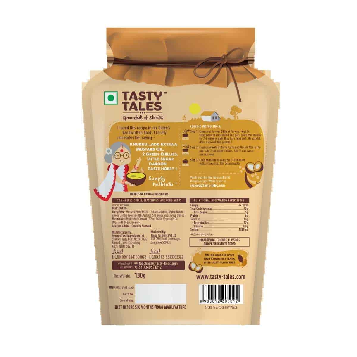 Tasty Tales Bengali Mustard Prawns Pack of 2