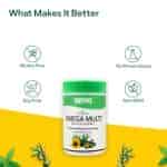 Oziva Plant Based Omega Multi With Vegan Omega 3 Plant Vitamins And Extra Virgin Olive Oil