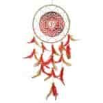 Rooh Dream Catchers Canvas Om Maroon Handmade Hangings