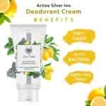 Seer Secret Lemon Cypress Japanese Mint Active Silver Ion Deodorant Cream Tube For Bacterial Control