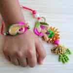 Strands Bright Festive Paisley Pattern Rakhi Bracelet And Lumba For Raksha Bandhan