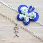 Strands Butterfly Rakhi with Stick Figure Bracelet Gift Set