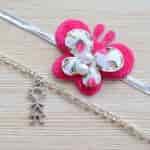 Strands Butterfly Rakhi with Stick Figure Girl Bracelet Gift Set