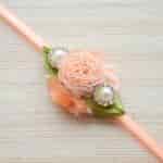 Strands Delicate Peach Flower Rakhi for Raksha Bandhan