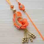 Strands Ethnic Saffron Rakhi Lumba Set Bhaiya Bhabhi