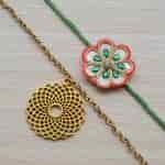 Buy Strands Floral Rakhi with Large Mandala Bracelet Gift Set