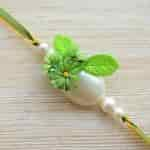 Buy Strands Lemon Green Artisanal Elegant Floral Rakhi for Brother