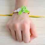 Strands Lemon Green Artisanal Elegant Floral Rakhi for Brother