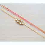 Strands Sacred Mauli Rakhi and Cluster Faux Polki Jewelry Bracelet