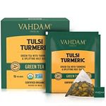 Vahdam Tulsi Turmeric Green Tea 