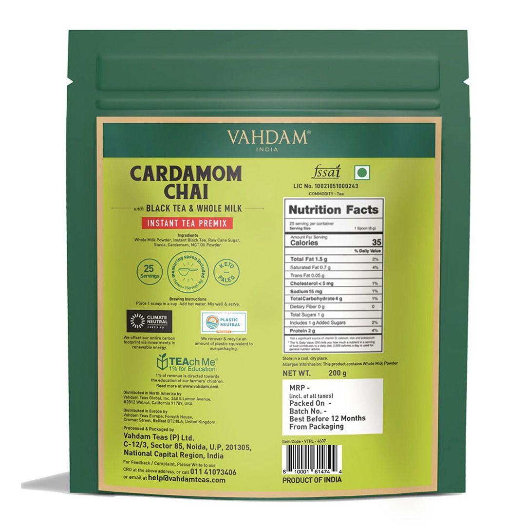 Vahdam Cardamom Chai Instant Tea Premix