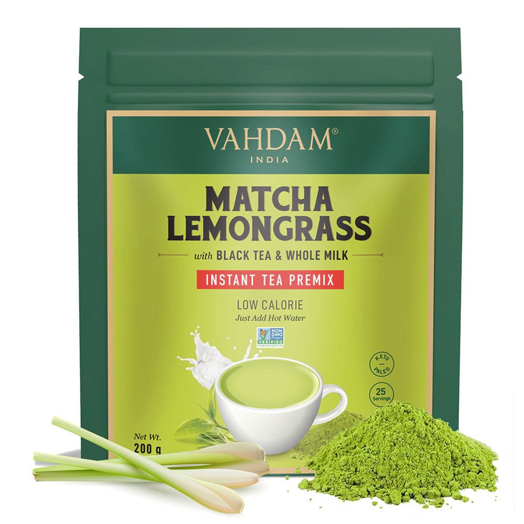 Vahdam Matcha Lemongrass Instant Tea Premix
